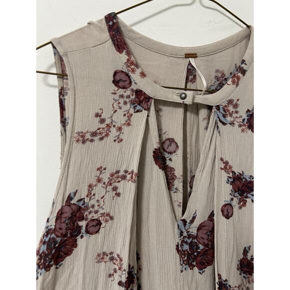 Free People Tree Swing Mini Dress Cream Floral Boho Tunic Coquette Cottage Fairy - Picture 5 of 10
